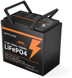 GreenOE 12V 100Ah Mini Size 1280Wh LiFePO4 Battery With Built-in 100A BMS for RV