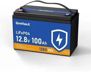 GrnOas.E 12V 100Ah LiFePO4 Battery Group 31 With Built-in 100A BMS For RV Home