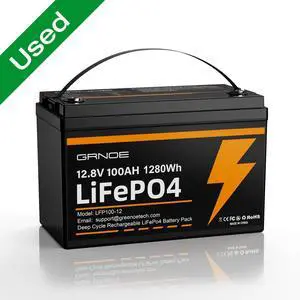 GreenOE 12V 100Ah 1280Wh LiFePO4 Battery Group 31 With Built-in 100A BMS Used