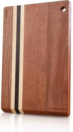 YUSOTAN Ebony Wood Cutting Board for Kitchen, 1" Thick End Grain Butcher Block, 17" x 12" Extra Large Charcuterie Serving Board Ideal Gift