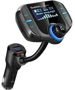 Upgraded Version Bluetooth FM Transmitter, Sumind Wireless Radio Adapter Car Kit
