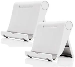 Cell Phone Stand for Desk 2 Pack Mobile Phone Holders Desktop Tablet Stand, Foldable Phone Dock Universal Adjustable Tablet Stand for Desk Compatible with Cell Phone Support (White 2 PCS) Cell Phone Stand for Desk 2 Pack Mobile Phone Holders Desktop Tablet Stand, Foldable Phone Dock Universal Adjustable Tablet Stand for Desk Compatible with Cell Phone Support (White 2 PCS)