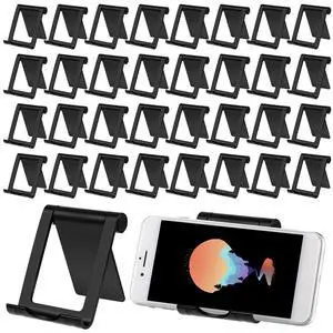 40 Pcs Foldable Cell Phone Stand Desk Multi Angle Tablet Stand Universal Cellphone Holder Portable Smartphone Dock Compatible with Most Mobile Phone and Tablet for Travel (Black) 40 Pcs Foldable Cell Phone Stand Desk Multi Angle Tablet Stand Universal Cellphone Holder Portable Smartphone Dock Compatible with Most Mobile Phone and Tablet for Travel (Black)