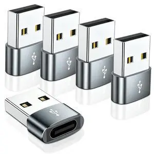 USB to USB C Adapter 5 Pack,USB C Female to USB Male Adapter,Type C to USB A Charger Port Converter for iPhone 11 12 13 14 15 16 17 Pro Max,iPad Pro,Galaxy S23/S22,Pixel,More USB to USB C Adapter 5 Pack,USB C Female to USB Male Adapter,Type C to USB A Charger Port Converter for iPhone 11 12 13 14 15 16 17 Pro Max,iPad Pro,Galaxy S23/S22,Pixel,More
