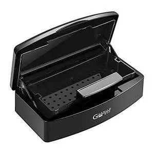 Gusnilo Nail Tool Sterilizer Box Plastic Disinfectant Container Disinfectant Tray for Nail Tools, Tweezers, Hair Salon, Spa and Trimmer Manicure Equipment (Black) Gusnilo Nail Tool Sterilizer Box Plastic Disinfectant Container Disinfectant Tray for Nail Tools, Tweezers, Hair Salon, Spa and Trimmer Manicure Equipment (Black)