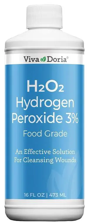 Viva Doria Food Grade Hydrogen Peroxide 3% Solution, Made with Distilled Water, 16 Fl Oz, Multi-Purpose Liquid Hydrogen Peroxide 3 Percent Viva Doria Food Grade Hydrogen Peroxide 3% Solution, Made with Distilled Water, 16 Fl Oz, Multi-Purpose Liquid Hydrogen Peroxide 3 Percent