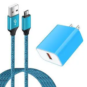 Android Phone Fast Charger Block Wall Plug Micro USB Cable Cord Fast Charging for Tablet, LG, Samsung Galaxy J8 J7 J6 J5 J4 J3 S7 S6, Moto E E5 E4 Plus/Play, E5 Supra, G5 G5S G4 Plus/Play, G6 Play Android Phone Fast Charger Block Wall Plug Micro USB Cable Cord Fast Charging for Tablet, LG, Samsung Galaxy J8 J7 J6 J5 J4 J3 S7 S6, Moto E E5 E4 Plus/Play, E5 Supra, G5 G5S G4 Plus/Play, G6 Play