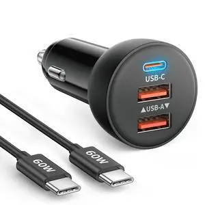 iPhone 17 16 15 Pro Car Charger, 70W 3-Port Car Charger USB C Fast Charge iPhone 17 16 15 Pro Car Charger, 70W 3-Port Car Charger USB C Fast Charge