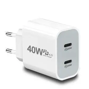 European USB C Charger, 40W PD4.0 European Travel Plug Adapter Dual Type C Fast Charger USA to Europe Plug Adapter for iPhone 17 16 15 14 13 12 11 Plus Pro Max X 8, Galaxy, Android European USB C Charger, 40W PD4.0 European Travel Plug Adapter Dual Type C Fast Charger USA to Europe Plug Adapter for iPhone 17 16 15 14 13 12 11 Plus Pro Max X 8, Galaxy, Android