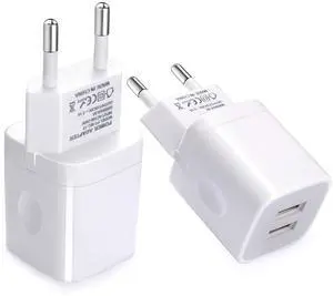 European Wall Charger, Vifigen 2-Pack USB 2.1AMP Universal Europe Charger Block Dual Port Plug Compatible for iPhone 17 16 15 14 13 12 11 Pro Max XS XR X SE 8 7 6 Plus,Samsung S25 S24 A17,Note,LG,Moto European Wall Charger, Vifigen 2-Pack USB 2.1AMP Universal Europe Charger Block Dual Port Plug Compatible for iPhone 17 16 15 14 13 12 11 Pro Max XS XR X SE 8 7 6 Plus,Samsung S25 S24 A17,Note,LG,Moto