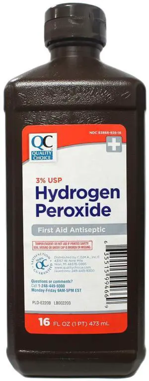 Quality Choice Hydrogen Peroxide 16 fl oz Antiseptic & Disinfectant Liquid for Wounds, Cuts, Oral Care, Cleaning, Laundry, Household Use, Germ-Killing Solution, Fast-Acting & Multipurpose Quality Choice Hydrogen Peroxide 16 fl oz Antiseptic & Disinfectant Liquid for Wounds, Cuts, Oral Care, Cleaning, Laundry, Household Use, Germ-Killing Solution, Fast-Acting & Multipurpose