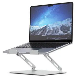 SOUNDANCE Laptop Stand for Desk with Stable Heavy Base, Adjustable Height Multi-Angle, Ergonomic Metal Riser Holder, Foldable Mount Elevator, Compatible with 10 to 15.6 Inches PC Computer, Silver SOUNDANCE Laptop Stand for Desk with Stable Heavy Base, Adjustable Height Multi-Angle, Ergonomic Metal Riser Holder, Foldable Mount Elevator, Compatible with 10 to 15.6 Inches PC Computer, Silver