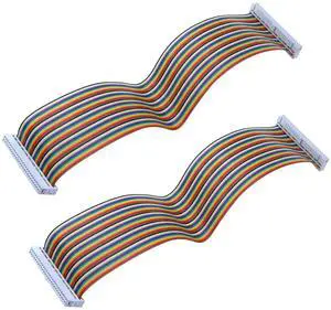 Antrader 2Pcs 2.54mm Pitch 50Pin F/F Connector IDC Rainbow Ribbon Cable 1ft Antrader 2Pcs 2.54mm Pitch 50Pin F/F Connector IDC Rainbow Ribbon Cable 1ft