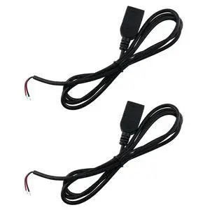 DGZZI 2 Pack 24AWG USB Pigtail 3.3 Feet (1 Meter) USB Female Power Cable - Black, 5V, 5A DGZZI 2 Pack 24AWG USB Pigtail 3.3 Feet (1 Meter) USB Female Power Cable - Black, 5V, 5A
