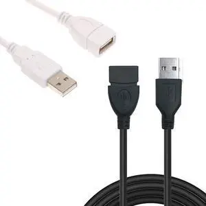 LQMBABY USB 2.0 Extension Cable - 2 Pack USB A Male to A Female Extension Cord 5ft/1.5M - USB Extender Cable Cord for Keyboard, Mouse, Printer, Camera, Fan- Black+White LQMBABY USB 2.0 Extension Cable - 2 Pack USB A Male to A Female Extension Cord 5ft/1.5M - USB Extender Cable Cord for Keyboard, Mouse, Printer, Camera, Fan- Black+White