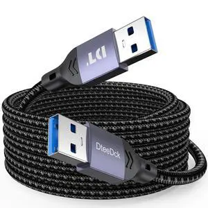 DteeDck USB to USB Cable 10 Ft, 5Gbps Long USB 3.0, 15W Type A Male to Male Cord 10ft Data Transfer & Fast Charging Double Sided USBA Wire for DVD Player Hub Laptop Cooler Computer PC TV DteeDck USB to USB Cable 10 Ft, 5Gbps Long USB 3.0, 15W Type A Male to Male Cord 10ft Data Transfer & Fast Charging Double Sided USBA Wire for DVD Player Hub Laptop Cooler Computer PC TV