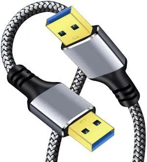Tan QY USB 3.0 Braided Male to Male Cable 3ft, for Laptop/DVD/Drive Tan QY USB 3.0 Braided Male to Male Cable 3ft, for Laptop/DVD/Drive