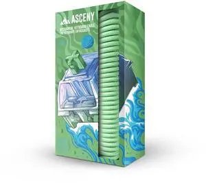 ASCENY Coiled & Double-Sleeved Mechanical Keyboard Cable, for Type-C Mechanical Keyboards (Green) ASCENY Coiled & Double-Sleeved Mechanical Keyboard Cable, for Type-C Mechanical Keyboards (Green)