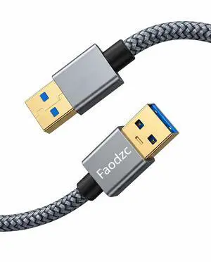 Faodzc USB 3.0 A Male to A Male Cable 1ft, 5Gbps Double USB-A Data Cord for Hard Drive Enclosure, Cooling Pad, DVD Player and Hub (Not for PC-to-PC or Charging) Faodzc USB 3.0 A Male to A Male Cable 1ft, 5Gbps Double USB-A Data Cord for Hard Drive Enclosure, Cooling Pad, DVD Player and Hub (Not for PC-to-PC or Charging)