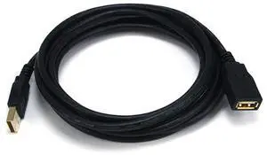 Monoprice 10-Feet USB 2.0 A Male to A Female Extension 28/24AWG Cable (Gold Plated) (105434),Black Monoprice 10-Feet USB 2.0 A Male to A Female Extension 28/24AWG Cable (Gold Plated) (105434),Black