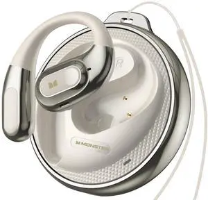 Monster AC330 Open Ear Headphones Wireless Bluetooth 5.4 Earbuds with Clear Talk, 14.2mm Drivers, Rotating Case with Lanyard, 24H Playtime, IPX5 Water Resistant, White Monster AC330 Open Ear Headphones Wireless Bluetooth 5.4 Earbuds with Clear Talk, 14.2mm Drivers, Rotating Case with Lanyard, 24H Playtime, IPX5 Water Resistant, White