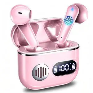 Wireless Earbuds, Sport Bluetooth Headphones 48H Playtime Stereo Earphones with ENC Mic Wireless Earphones In Ear Earbuds with Dual LED Display IPX7 Waterproof for Running Workout Gym Light Pink Wireless Earbuds, Sport Bluetooth Headphones 48H Playtime Stereo Earphones with ENC Mic Wireless Earphones In Ear Earbuds with Dual LED Display IPX7 Waterproof for Running Workout Gym Light Pink