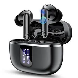 OWMSIC 2026 New Wireless Earbuds, Bluetooth 5.4 Headphones with Noise Cancelling Mic, 46H Headphones with 3D Bass Stereo Sound, Ultralight, USB-C LED, Waterproof IPX7 Earphones for Android iOS. Black OWMSIC 2026 New Wireless Earbuds, Bluetooth 5.4 Headphones with Noise Cancelling Mic, 46H Headphones with 3D Bass Stereo Sound, Ultralight, USB-C LED, Waterproof IPX7 Earphones for Android iOS. Black
