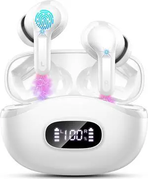 Wireless Earbuds, 40H Bluetooth Headphones 5.4, ENC Noise Cancelling Mic for Clear Calls, Hi-Fi Stereo Deep Bass Ear Buds, LED Display, IP7 Waterproof Sport Earphones in Ear for Android iOS, USB-C Wireless Earbuds, 40H Bluetooth Headphones 5.4, ENC Noise Cancelling Mic for Clear Calls, Hi-Fi Stereo Deep Bass Ear Buds, LED Display, IP7 Waterproof Sport Earphones in Ear for Android iOS, USB-C