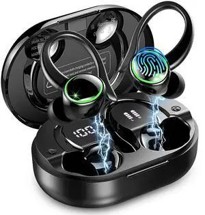Wireless Earbuds Sports, Bluetooth 5.4 Headphones Hifi Stereo, Fitness Headset for Gym Running Workout, ENC Noise Cancelling Mic, Over Ear Buds with 50H Playback, IP7 Waterproof, Earhooks Design Wireless Earbuds Sports, Bluetooth 5.4 Headphones Hifi Stereo, Fitness Headset for Gym Running Workout, ENC Noise Cancelling Mic, Over Ear Buds with 50H Playback, IP7 Waterproof, Earhooks Design