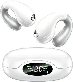 Ultra Open-Ear Earbuds Comfort Bluetooth 6.1 Clip On Earbuds Over Ear Bone Conduction Earbuds with Secure Fit & AI-Powered Clear Calls,Open Ear Headphones for Work,Commute,Workout Running, Sports Ultra Open-Ear Earbuds Comfort Bluetooth 6.1 Clip On Earbuds Over Ear Bone Conduction Earbuds with Secure Fit & AI-Powered Clear Calls,Open Ear Headphones for Work,Commute,Workout Running, Sports