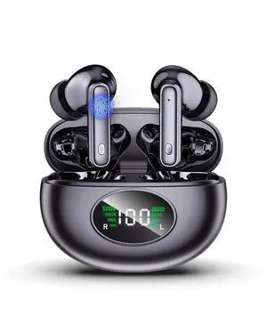 GNZUQ Wireless Earbuds, Bluetooth 5.4 Headphones HiFi Stereo 90H Playback LED Digital Display Ear Buds with Language Translator, Waterproof Earphones for Gym/Running/Work GNZUQ Wireless Earbuds, Bluetooth 5.4 Headphones HiFi Stereo 90H Playback LED Digital Display Ear Buds with Language Translator, Waterproof Earphones for Gym/Running/Work