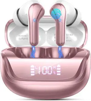 Wireless Earbuds, Bluetooth 5.4 Headphones, in-Ear Earphones with 4 ENC Mics Deep Bass Stereo, 40H Playtime LED Display Mini Charging Case Ear Buds, IP7 Waterproof Wireless Headphones for Android iOS Wireless Earbuds, Bluetooth 5.4 Headphones, in-Ear Earphones with 4 ENC Mics Deep Bass Stereo, 40H Playtime LED Display Mini Charging Case Ear Buds, IP7 Waterproof Wireless Headphones for Android iOS