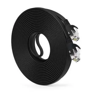 GEARit Cat6 Ethernet Cable 25 ft (1-Pack) Flat Internet Network Cable, Cat6 Patch Cords, Cat6 Cable, Cat 6 Cable, Cat 6 Ethernet Cable, RJ45 Connectors for Router, Modem - Black 25 Feet GEARit Cat6 Ethernet Cable 25 ft (1-Pack) Flat Internet Network Cable, Cat6 Patch Cords, Cat6 Cable, Cat 6 Cable, Cat 6 Ethernet Cable, RJ45 Connectors for Router, Modem - Black 25 Feet