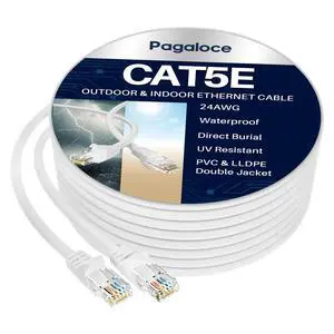 Cat5e Ethernet Cable 15FT, High Speed Patch Internet Cord with Standard RJ45 Connector, Long White Snagless Cat 5e Cable, Indoor & Outdoor, UTP Network LAN Wire for PC, Router, Modem, TV, PoE, PS5 Cat5e Ethernet Cable 15FT, High Speed Patch Internet Cord with Standard RJ45 Connector, Long White Snagless Cat 5e Cable, Indoor & Outdoor, UTP Network LAN Wire for PC, Router, Modem, TV, PoE, PS5