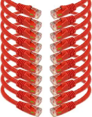 iMBAPrice® - 3ft Cat5e Network Ethernet Patch Cable (10 Pack) - Red iMBAPrice® - 3ft Cat5e Network Ethernet Patch Cable (10 Pack) - Red