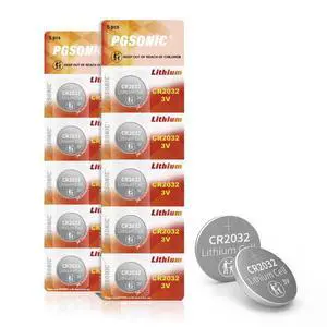 PGSONIC CR2032 3V Lithium Battery (10pcs), Compatible with AirTag, Key Fobs, Smart Sensors, Scales, Candles and More PGSONIC CR2032 3V Lithium Battery (10pcs), Compatible with AirTag, Key Fobs, Smart Sensors, Scales, Candles and More