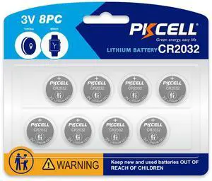 PKCELL CR2032 Batteries 8 Pack 2032 Battery CR2032 Lithium 3V Coin Battery PKCELL CR2032 Batteries 8 Pack 2032 Battery CR2032 Lithium 3V Coin Battery