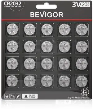 BEVIGOR 2032 Battery CR2032 Lithium 3V Coin Battery 20 Pack Compatible with AirTag for Child Safety, Suitable for Key Fobs, Smart Sensors, Scales, Candles and More BEVIGOR 2032 Battery CR2032 Lithium 3V Coin Battery 20 Pack Compatible with AirTag for Child Safety, Suitable for Key Fobs, Smart Sensors, Scales, Candles and More