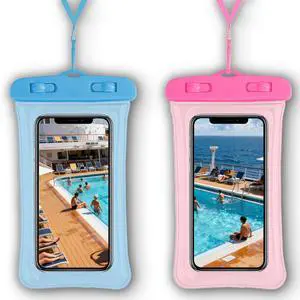 IZYUF Waterproof Phone Pouch, 2 Pack, IPX8 Cellphone Dry Bag, 8.3" IZYUF Waterproof Phone Pouch, 2 Pack, IPX8 Cellphone Dry Bag, 8.3"