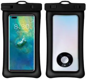 Waterproof Phone Pouch with Airbag, Floating Dry Bag for Water Parks, Rafting, Surfing, Black Waterproof Phone Pouch with Airbag, Floating Dry Bag for Water Parks, Rafting, Surfing, Black