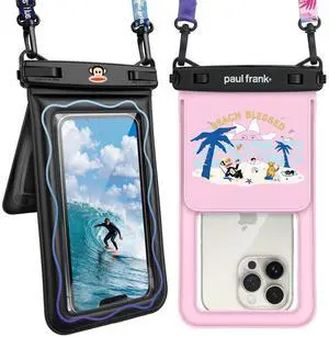 Paul Frank Floating Waterproof Phone Pouch - 2 Pack, Up to 8.5'' Double Space IPX8 Waterproof Phone Case with Lanyard for iPhone 17 16 15 Pro Max, Cellphone Dry Bag for Beach Vacation Essentials Paul Frank Floating Waterproof Phone Pouch - 2 Pack, Up to 8.5'' Double Space IPX8 Waterproof Phone Case with Lanyard for iPhone 17 16 15 Pro Max, Cellphone Dry Bag for Beach Vacation Essentials