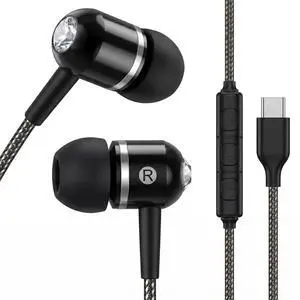 ADOOPE USB-C Wired Earbuds with Microphone, in-Ear Headphones for Android & USB-C Devices, Noise-Isolating Stereo Earphones with Inline Remote for Phone Calls, Music & Video - Black ADOOPE USB-C Wired Earbuds with Microphone, in-Ear Headphones for Android & USB-C Devices, Noise-Isolating Stereo Earphones with Inline Remote for Phone Calls, Music & Video - Black