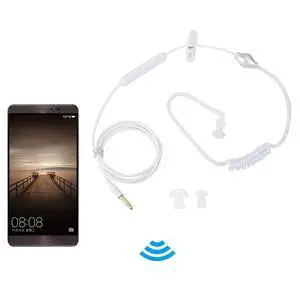 Yoidesu Universal 3.5mm Jack Acoustic Hollow Air Tube Earbuds Headphones with Microphone,Anti-Radiation in-Ear Single Earbud,Wired Cell Phone Earpiece (White) Yoidesu Universal 3.5mm Jack Acoustic Hollow Air Tube Earbuds Headphones with Microphone,Anti-Radiation in-Ear Single Earbud,Wired Cell Phone Earpiece (White)