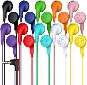 10 Pack Bulk Wired Earphones, In Ear Earbud Headphones with 3.5mm Jack, 4ft Tangle Free Cable, Comfortable Fit, Affordable and Cost Effective, Ideal for School Classroom Testing Students, Mix 10 Pack Bulk Wired Earphones, In Ear Earbud Headphones with 3.5mm Jack, 4ft Tangle Free Cable, Comfortable Fit, Affordable and Cost Effective, Ideal for School Classroom Testing Students, Mix