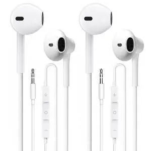 CLIPSUN Wired Earbuds 2 Pack, Earbuds HiFi Stereo Wired Earphones Headphones with Microphone Volume Control Compatible with iPad, Laptop, MP3, Android Smartphones, Fits All 3.5mm Jack Device CLIPSUN Wired Earbuds 2 Pack, Earbuds HiFi Stereo Wired Earphones Headphones with Microphone Volume Control Compatible with iPad, Laptop, MP3, Android Smartphones, Fits All 3.5mm Jack Device
