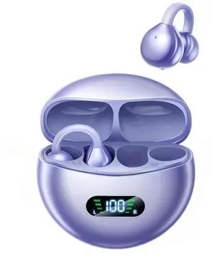 CHENRUIDA Clip On Earbuds Open Ear Ear Buds Wireless Bluetooth 5.4 Headphones,48H Playtime,IPX6 Waterproof,Touch Control,Comfortable for Workouts and Daily Use (Purple) CHENRUIDA Clip On Earbuds Open Ear Ear Buds Wireless Bluetooth 5.4 Headphones,48H Playtime,IPX6 Waterproof,Touch Control,Comfortable for Workouts and Daily Use (Purple)