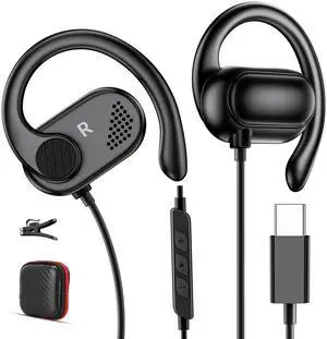 COOYA USB C Open Ear Headphones for Samsung S26 S25 S23 Wired Earbuds Black COOYA USB C Open Ear Headphones for Samsung S26 S25 S23 Wired Earbuds Black