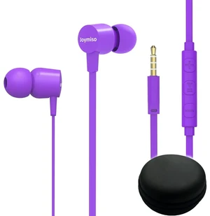 Joymiso Wired Earbuds for School Kids Women Small Ears w Mic & Case Purple Volume Control, 6 Sizes Tips, Lightweight Comfortable, Tangle Free Flat Cable, in Ear Headphones for Cell Phone Laptop Tablet Joymiso Wired Earbuds for School Kids Women Small Ears w Mic & Case Purple Volume Control, 6 Sizes Tips, Lightweight Comfortable, Tangle Free Flat Cable, in Ear Headphones for Cell Phone Laptop Tablet