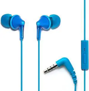 PANASONIC ErgoFit Earbud Headphones with Microphone and Call Controller Compatible with iPhone, Android and Blackberry - RP-TCM125-A - In-Ear (Blue) PANASONIC ErgoFit Earbud Headphones with Microphone and Call Controller Compatible with iPhone, Android and Blackberry - RP-TCM125-A - In-Ear (Blue)