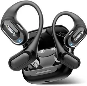 QXUFV Open Ear Headphones, AI Translation Earbuds Real Time, Black QXUFV Open Ear Headphones, AI Translation Earbuds Real Time, Black